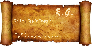 Reiz Gyöngyi névjegykártya